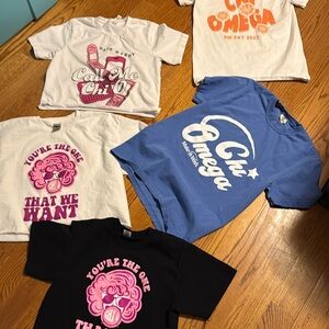 t-shirt bundle of Chi Omega tops.  Good used condition. Smoke free home.